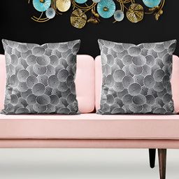 ArtzFolio Black & White 5 Pieces Printed Square Cushion Covers-image-98