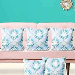 ArtzFolio Blue Green 5 Pieces Square Cushion Covers-image-52