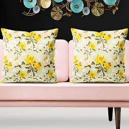 ArtzFolio Cream 5 Floral Printed Square Cushion Covers-image-47