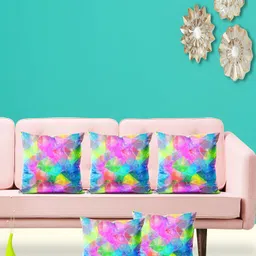 ArtzFolio Blue and Green 5 Pieces Abstract Printed Square Cushion Covers-image-19