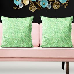 ArtzFolio Green & Beige 5 Pcs Floral Square Cushion Covers-image-38