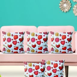 ArtzFolio Blue & Red 5 Pieces Printed Square Cushion Covers-image-80