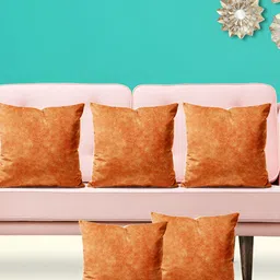 ArtzFolio Rust 5 Pcs Square Cushion Covers-50