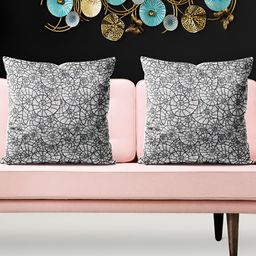 ArtzFolio Black & White 5 Pieces Printed Square Cushion Covers-image-105