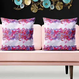 ArtzFolio White 5 Pieces Floral Printed Square Cushion Covers-image-78