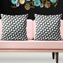 ArtzFolio Black & White Printed 5 Pieces Square Cushion Covers-image-41