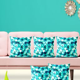 ArtzFolio White & Green 5 Pieces Square Cushion Covers-12