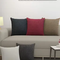 BIGGER FISH Black White 5 Pieces Square Cushion Covers-image-51