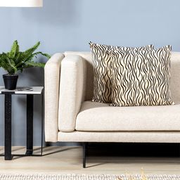 Contrast Living 2 Pieces Beige & Black Abstract Velvet Square Cushion Covers-image-65