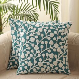 Jamio Firati Green Set of 2 Floral Square Cushion Covers-45