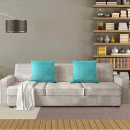 Pum Pum Turquoise Blue Set of 2 Velvet Square Cushion Covers-25