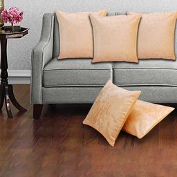 Creeva Gold-Toned 5 Pieces Velvet Square Cushion Covers-picture-46