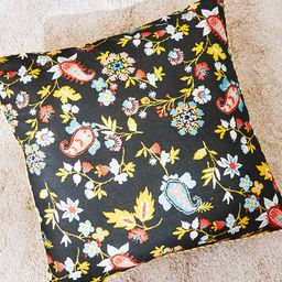 Chumbak Black & Blue Ethnic Motifs Cotton Square Cushion Cover-17