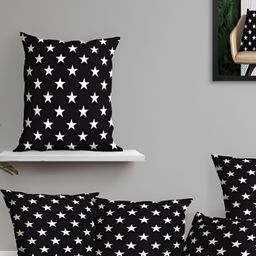 OASIS Black & White 5 Pieces Ethnic Motifs Cotton Square Cushion Covers-image-105