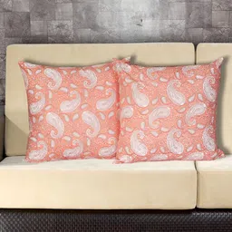 Texstylers Pink 2 Pieces Printed Cotton Square Cushion Covers-image-99