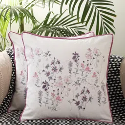 Jamio Firati Pink & Grey Set of 2 Embroidered Square Cushion Covers-13