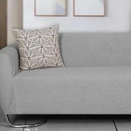 Ode & Cleo Grey & Off White 3-Pieces Embroidered Pure Cotton Square Cushion Covers-image-36