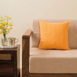 Fabindia Yellow Geometric Square Cushion Covers-50
