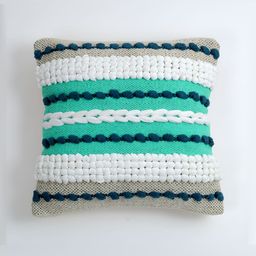 Furnistitchs Green & Cream Embroidered Square Cotton Cushion Covers-image-73