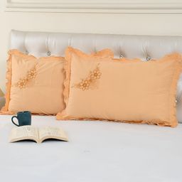 ZESTURE Beige 2 Pieces Rectangle Cushion Covers-57