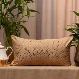 ZEBA Gold-Toned Embellished Rectangle Cushion Covers-image-11