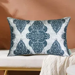 Tasseled Home Grey & White Ethnic Motifs Rectangle Cushion Cover-image-57