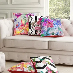 SEJ by Nisha Gupta Unisex Black Cushion Covers-image-94