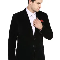 Hangup Men Black Solid Single Breasted Blazers-picture-54