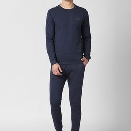 Peter England Men Navy Blue Solid Night Suit-image-42