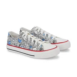 CROWCIA LONDON Men Printed Lightweight High-Top Canvas Sneakers-image-91