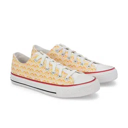 CROWCIA LONDON Men Printed Round Toe Lightweight Canvas Sneakers-image-27