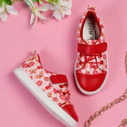 Tiny Bugs Girls Printed Contrast Sole Lightweight Sneakers-44