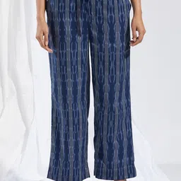 Fabindia Women Striped Mid Rise Plain Cotton Cropped Trousers-image-103