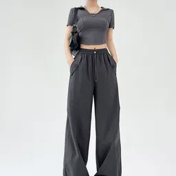 LULU & SKY Women Straight Fit High-Rise Pleated Trousers-picture-13