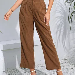LULU & SKY Women Straight Fit High-Rise Pleated Trousers-image-67