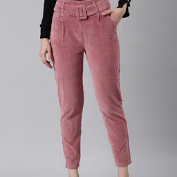 SHOWOFF Women Slim Fit High-Rise Pleated Trousers-image-59