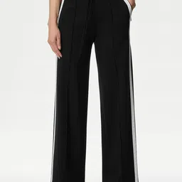 Marks & Spencer Women Flared High-Rise Pleated Trousers-image-47
