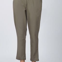 SPARSA Women Mid-Rise Pure Cotton Easy Wash Pleated Regular Trousers-19