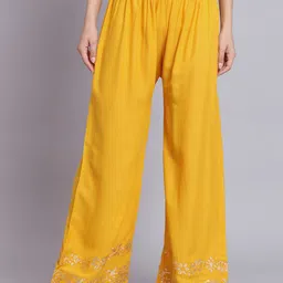 Moda Rapido Women Embellished Relaxed Flared Pleated Trousers-image-65