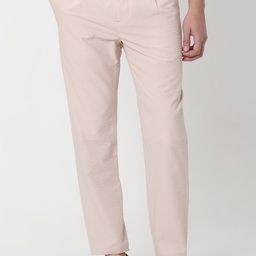 Mufti Men Relaxed Tapered Fit Mid-Rise Striped Cotton Trouser-image-9