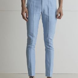 ARTLESS Men Blue Tailored Tapered Fit Hemp Trousers-image-79