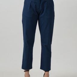 Saltpetre Women Classic Tapered Fit Pleated Cropped Trousers-image-44
