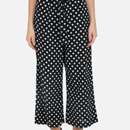 FABNEST Women Black Printed Trousers-image-10