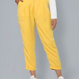 Flying Machine Women Pleated Mid Rise Cropped Trousers-picture-40