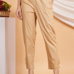 YASH GALLERY Women Mid-Rise Peg Trousers-image-95