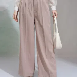 CHIC BY TOKYO TALKIES Women Regular Fit Pleated Trousers-image-17