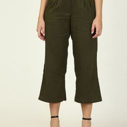 Saltpetre Women Classic Pleated Culottes Trousers-image-12
