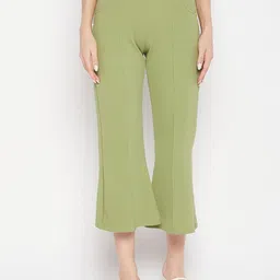 Clora Creation Women High-Rise Smart Easy Wash Flared Bootcut Trousers-image-16
