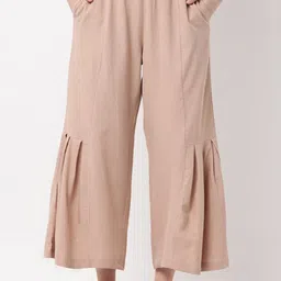 BLACK & BLAH BLAH Women Relaxed Loose Fit Pleated Culottes Trousers-image-98