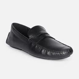Van Heusen Men Square Toe Leather Loafers-image-2